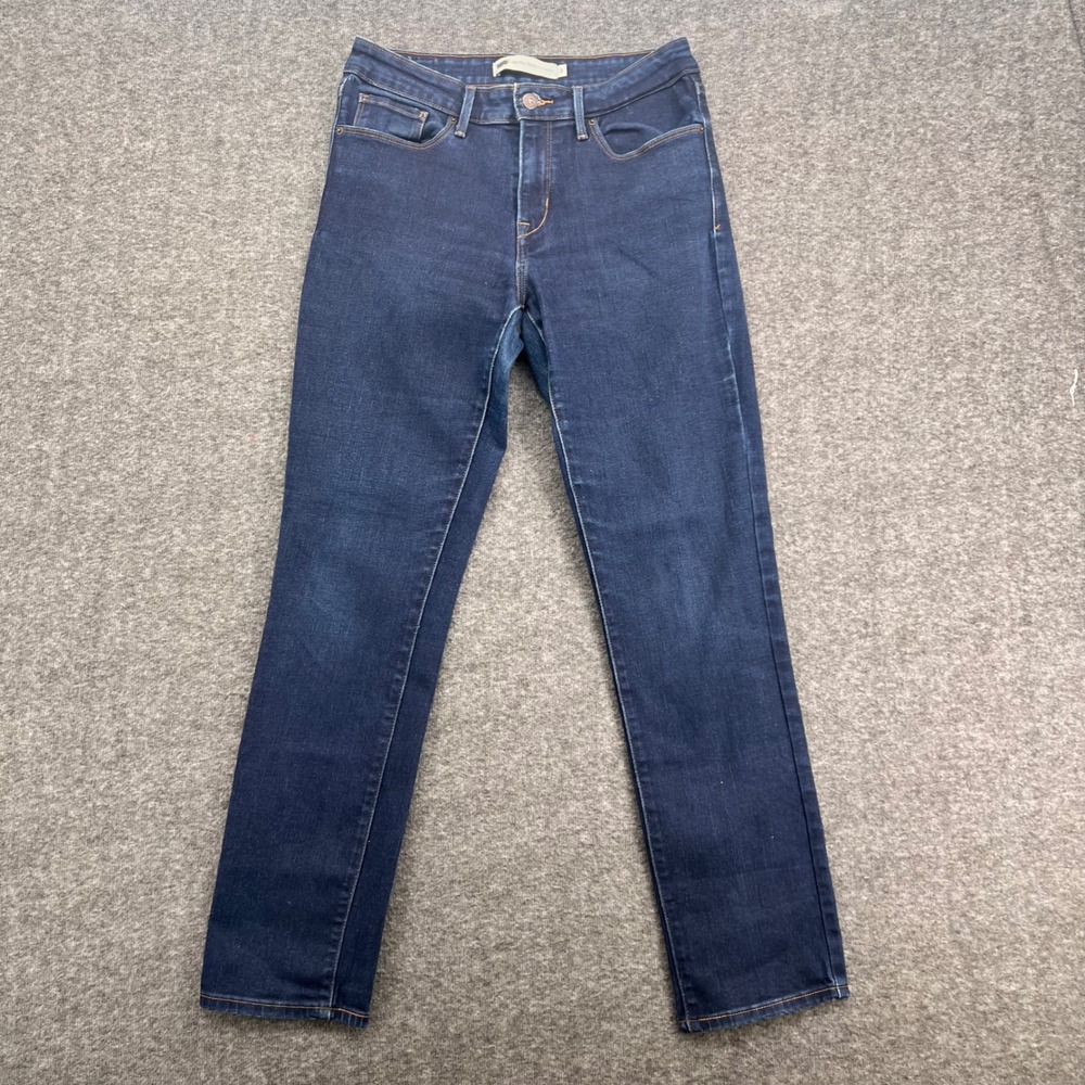 Levis Mid Rise Skinny Jeans Womens 8 Dark Wash Indigo Denim Stretch Slim Fit